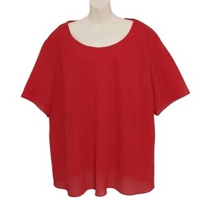 🔵BOGO FREE🔵 First Glance Short Sleeve Red Top SZ 30W